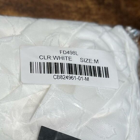 Lulus Graceful Charm White Burnout Floral Jacquard Halter Midi Dress, Medium NWT - Picture 8 of 10